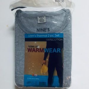 100%Cotton Nine’s Men Underwear 2Pc Set Light Gray XXL